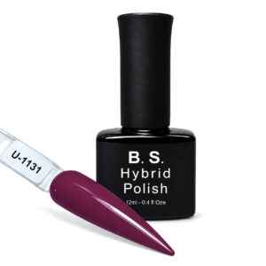 B.S. Hybrid Polish 1131 – βυσσινί, ημιμόνιμο βερνίκι 12 ml με βαμμένο δείγμα νυχιού