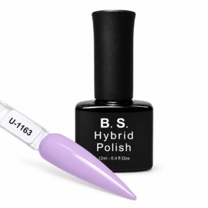 B.S. Hybrid Polish 1163 – λιλά, ημιμόνιμο βερνίκι 12 ml με βαμμένο δείγμα νυχιού