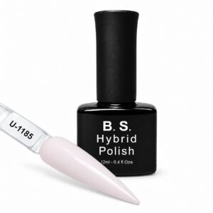 B.S. Hybrid Polish 1185 – απαλό ροζ, ημιμόνιμο βερνίκι 12 ml με βαμμένο δείγμα νυχιού