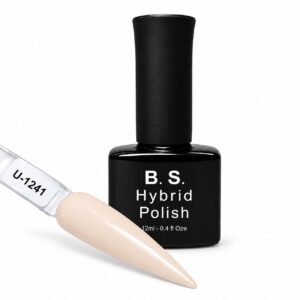 B.S. Hybrid Polish 1241 – απαλό nude, ημιμόνιμο βερνίκι 12 ml με βαμμένο δείγμα νυχιού