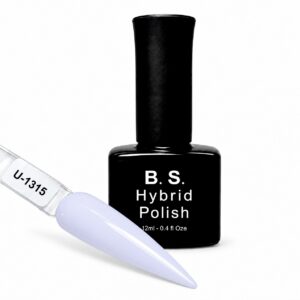 B.S. Hybrid Polish 1315 – απαλό λιλά, ημιμόνιμο βερνίκι 12 ml με βαμμένο δείγμα νυχιού