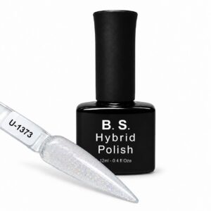 B.S. Hybrid Polish 1373 – ιριδίζον glitter, ημιμόνιμο βερνίκι 12 ml με βαμμένο δείγμα νυχιού
