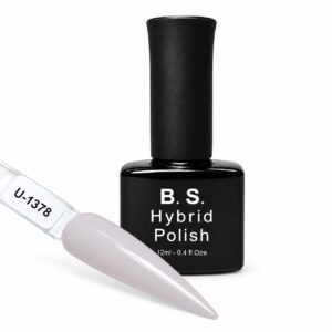 B.S. Hybrid Polish 1378 – απαλό ροζ, ημιμόνιμο βερνίκι 12 ml με βαμμένο δείγμα νυχιού