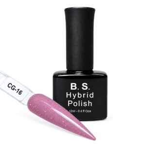 B.S. Hybrid Polish CG-16 – ροζ, flash gel 12 ml με βαμμένο δείγμα νυχιού