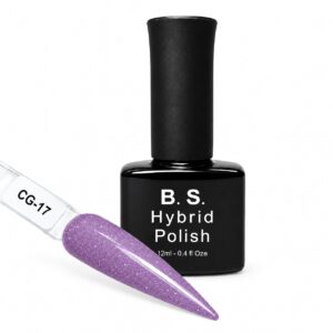 B.S. Hybrid Polish CG-17 – λιλά, flash gel 12 ml με βαμμένο δείγμα νυχιού
