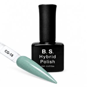 B.S. Hybrid Polish CG-18 – μέντα, flash gel 12 ml με βαμμένο δείγμα νυχιού
