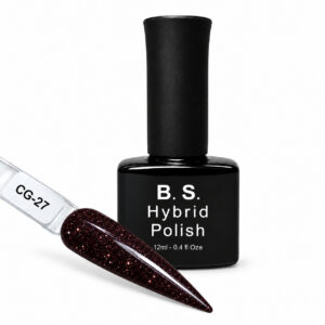 B.S. Hybrid Polish CG-27 – μπορντό, flash gel 12 ml με βαμμένο δείγμα νυχιού